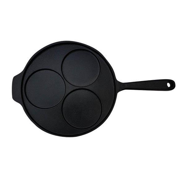 24 cm Dia. Cast Iron Pancake Maker with Black Enamel Coating – La Cuisine