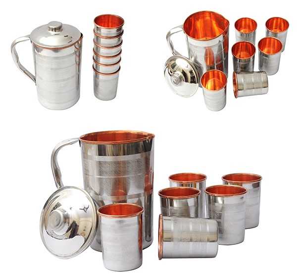 Kumbakonam Copper Tumbler Set Model 5 (2 Pcs)