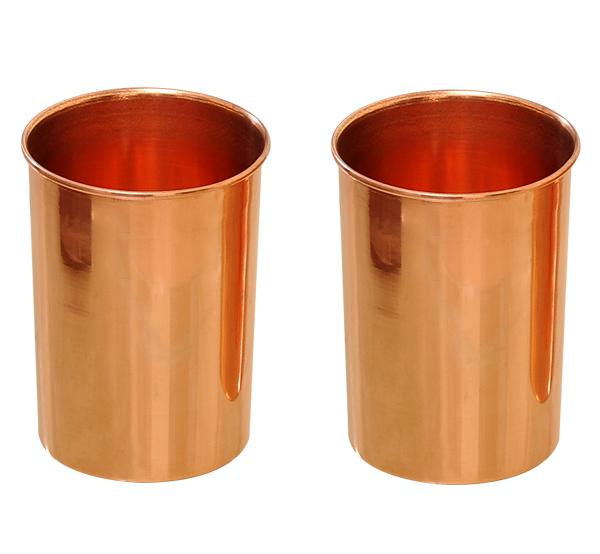 Kumbakonam Copper Tumbler Set Model 5 (2 Pcs)