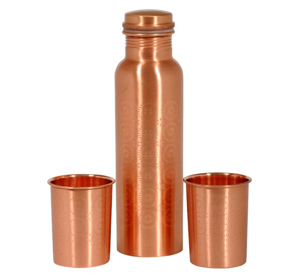 Kumbakonam Copper Tumbler Set Model 5 (2 Pcs)