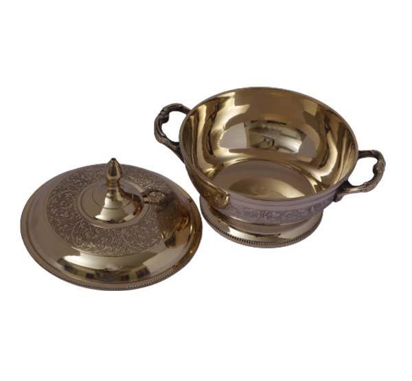 Bronze Bowl With Lid (Carved With Floral Design) | Tredy Foods