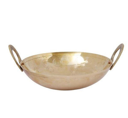 Indian Traditional Brass Regular Karahi Cooking Kadai Cooking Wok Capacity  3 Ltr